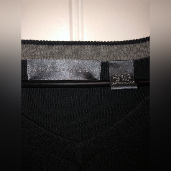 Oscar de la Renta Mens XL Sweater Vest Black on Black EUC - Picture 2 of 5